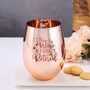 Funny Retirement Wine Glass gift for women